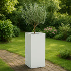 Polyester plantenbak 40x40x120 cm - Zuiver Wit (RAL 9010)