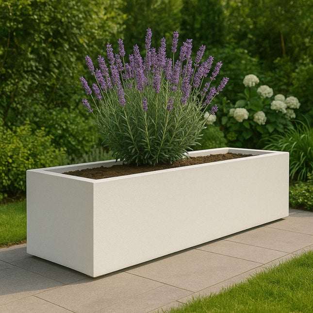 Polyester plantenbak 200x50x40 cm - Zuiver Wit (RAL 9010)