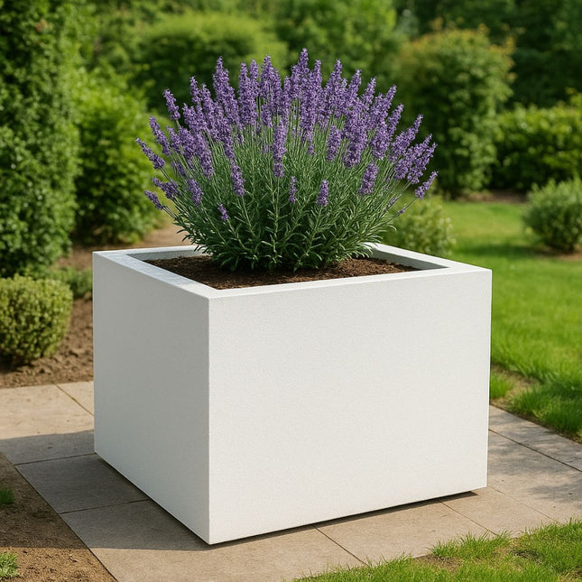 Polyester plantenbak 140x140x100 cm - Zuiver WIt (RAL 9010)