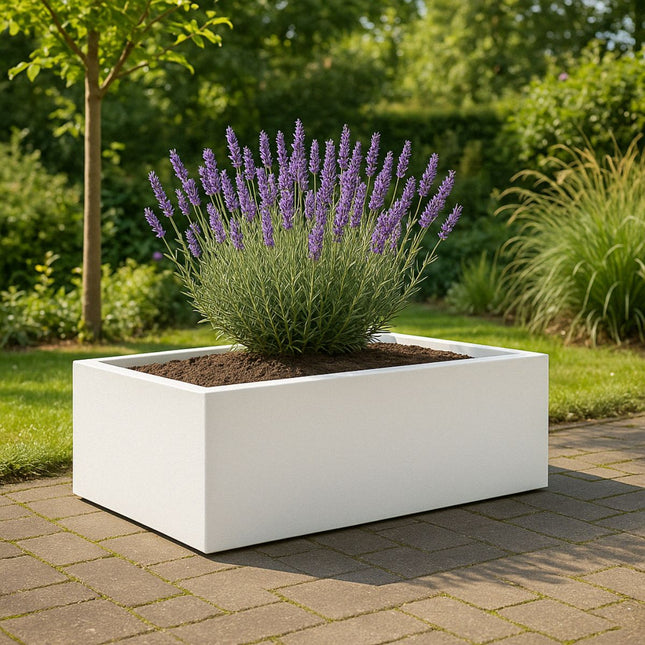 Polyester plantenbak 180x88x32 cm - Zuiver Wit (RAL 9010)