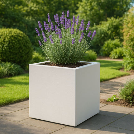 Polyester plantenbak 70x70x70 cm - Zuiver Wit (9010)