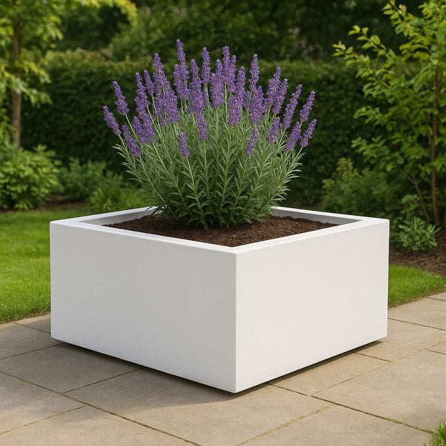 Polyester plantenbak 100x100x40 cm - Zuiver Wit (RAL 9010)