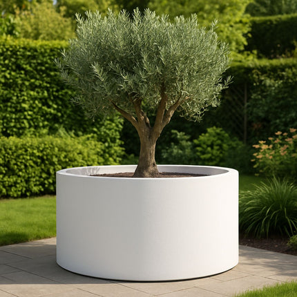 Polyester plantenbak Ø 150x60 cm - Zuiver Wit (RAL 9010)