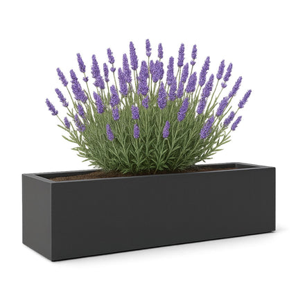 Polyester plantenbak 190x40x40 cm - Zwartgrijs