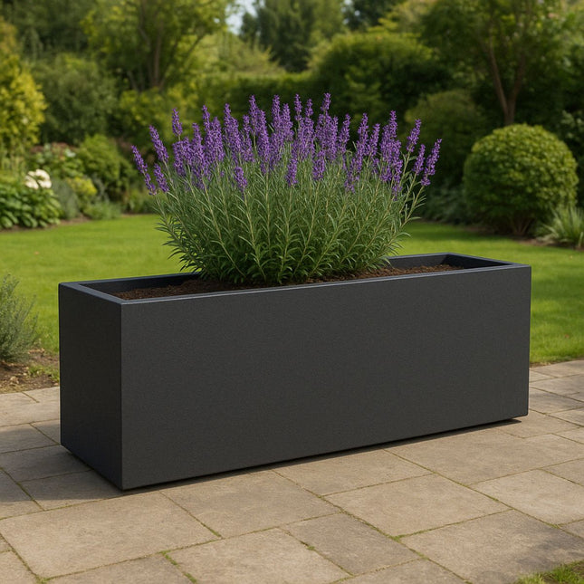 Polyester plantenbak 120x30x50 cm - Zwartgrijs (RAL 7021)