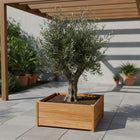 Vierkante Hardhouten plantenbak met poten 100x100x42 cm