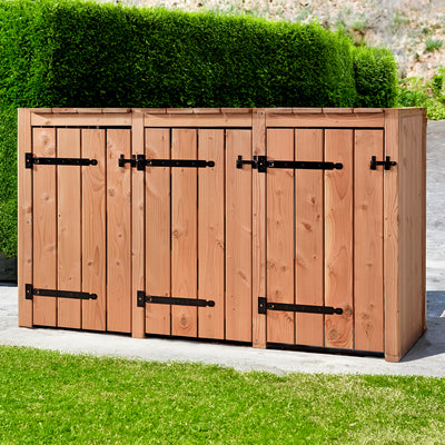 Douglasienholz-Mülltonnenbox 3x 240 liter 205x88x119cm