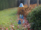 Bronzen beeld Windgong met kikkers 30x9x9cm