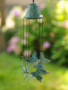 Bronzen beeld Windgong met vlinders 30x9x9cm