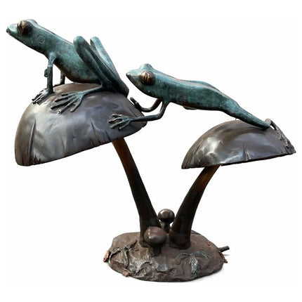 Fontein Kikkers Op Paddenstoel 72x39x68 cm