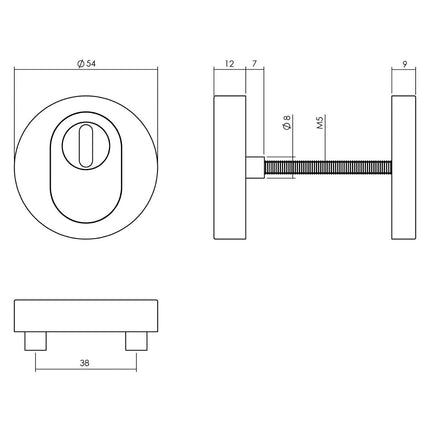 Intersteel Voordeurset veiligheidsbeslag SKG*** rond rvs geborsteld - Doika - Voordeurbeslag set - Intersteel - 8714186562383 - 35,405,731