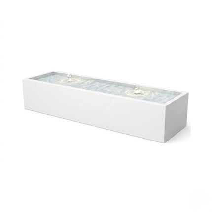 Langwerpige aluminium watertafel met fonteinen 200x60x40cm 39kg - Zuiver Wit (RAL 9010) - Doika - Watertafel - Geroba -  - TaulaAA8-9010