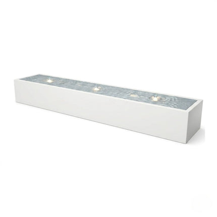 Langwerpige aluminium watertafel met fonteinen 300x60x40cm 57kg - Zuiver Wit (RAL 9010) - Doika - Watertafel - Geroba -  - TaulaAA9-9010