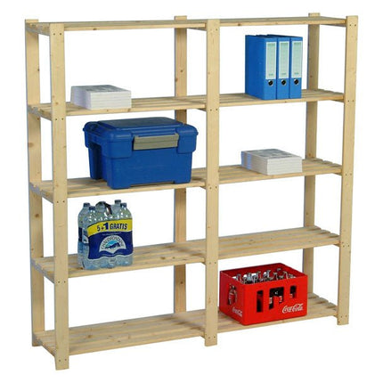 Practo Houten opbergrek 175x175x40 cm – 5 legborden - Doika - Opbergrekken - Practo Home -  - H209