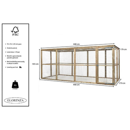 Ren Hugh 448 x 179 x 183 cm - Geïmpregneerd hout - Doika - Ren - Glorenza - 8720094051178 - 8720094051178