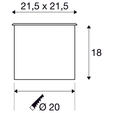 SLV Buitenlamp DASAR® 215 IP67 Roestvrij Staal - 21,5x21,5x16 cm