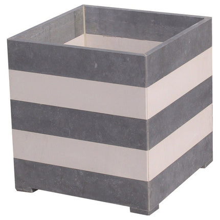 Vierkante arduinen plantenbak Modern Blue/White 40x40x42 cm - Doika - Plantenbak - VASP - 5420024201149 - Square modern B/W 40x40x42 (2 cm)