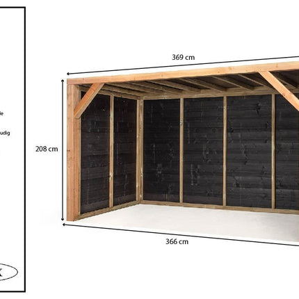 Voldux Schuilstal April 369 x 196 x 208 cm