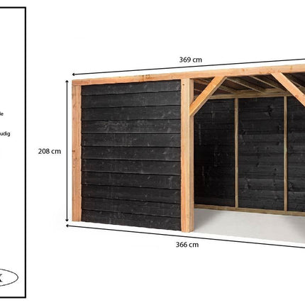 Voldux Schuilstal Maart 369 x 196 x 208 cm
