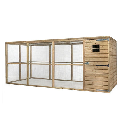 Volière Jessa 448 x 179 x 183 cm - Geïmpregneerd hout - Doika - Volière - Glorenza - 8720094051222 - 8720094051222