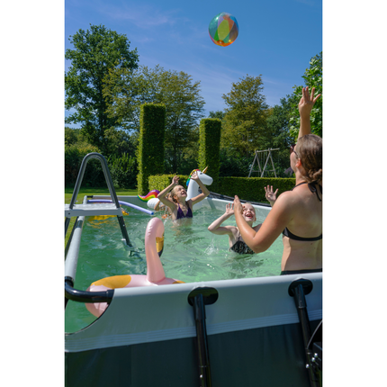 EXIT Piscine Cuir Noir 540x250x122cm avec pompe filtre à sable - noir