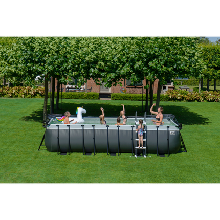 EXIT Piscine Cuir Noir 540x250x122cm avec pompe filtre à sable - noir