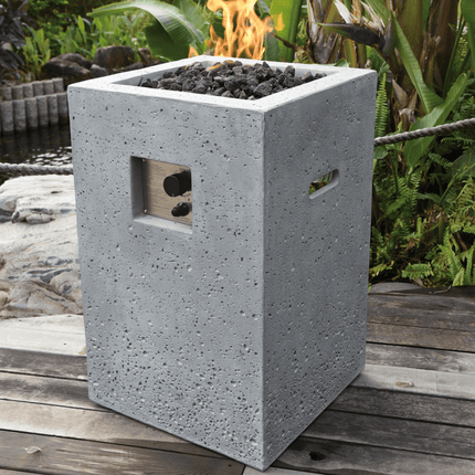 Elementi Kelut vierkante vuurtafel 45x45x70 cm grijs - Doika BV - Vuurtafel - Elementi - 4260107317371 - OFG603