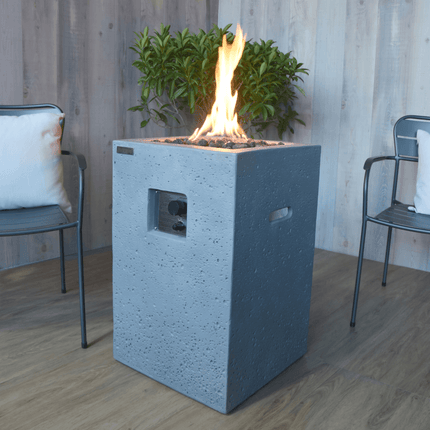 Elementi Kelut vierkante vuurtafel 45x45x70 cm grijs - Doika BV - Vuurtafel - Elementi - 4260107317371 - OFG603