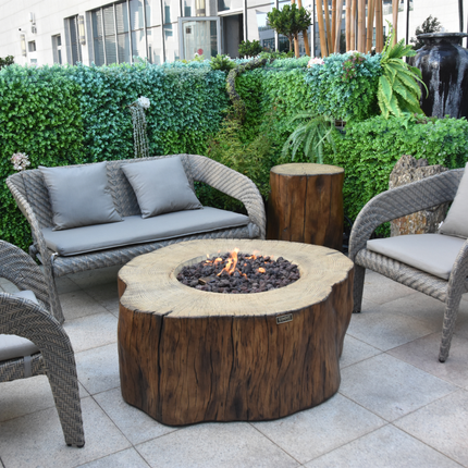 Elementi Manchester ronde vuurtafel 105x100x43 cm rood hout - Doika BV - Vuurtafel - Elementi - 4260107316114 - OFG145RW