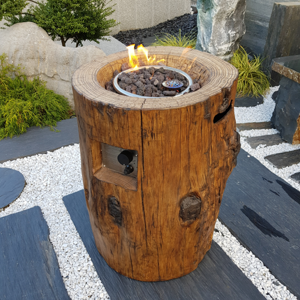 Elementi Semeru ronde vuurtafel Ø50x H75 cm rood hout - Doika BV - Vuurtafel - Elementi - 4260107317388 - OFE601