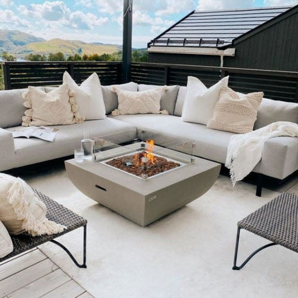 Elementi Westport vierkante vuurtafel 87x87x36 cm grijs - Doika BV - Vuurtafel - Elementi - 4260107316275 - OFG135