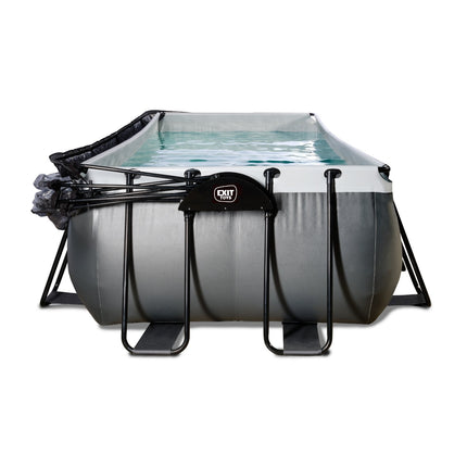 EXIT Black Leather zwembad 400x200x100cm met zandfilterpomp en overkapping - zwart - Doika BV - Rechthoekige zwembaden - EXIT Toys - 8720289693794 - 30.37.42.20