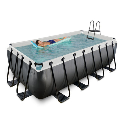 EXIT Black Leather zwembad 400x200x122cm met zandfilterpomp - zwart - Doika BV - Rechthoekige zwembaden - EXIT Toys - 8720088267912 - 30.27.42.20