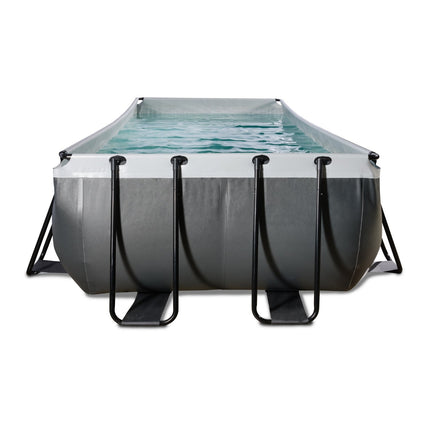 EXIT Black Leather zwembad 400x200x122cm met zandfilterpomp - zwart - Doika BV - Rechthoekige zwembaden - EXIT Toys - 8720088267912 - 30.27.42.20