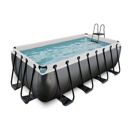 EXIT Black Leather zwembad 400x200x122cm met zandfilterpomp - zwart - Doika BV - Rechthoekige zwembaden - EXIT Toys - 8720088267912 - 30.27.42.20