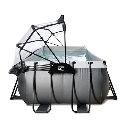 EXIT Black Leather zwembad 540x250x122cm met zandfilterpomp en overkapping - zwart - Doika BV - Rechthoekige zwembaden - EXIT Toys - 8720088267974 - 30.47.53.20