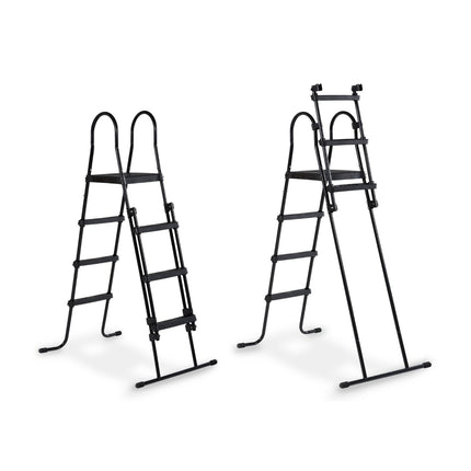 EXIT Black Leather zwembad ø427x122cm met zandfilterpomp en overkapping en warmtepomp - zwart - Doika BV - Ronde zwembaden - EXIT Toys - 8720088269534 - 30.67.14.20