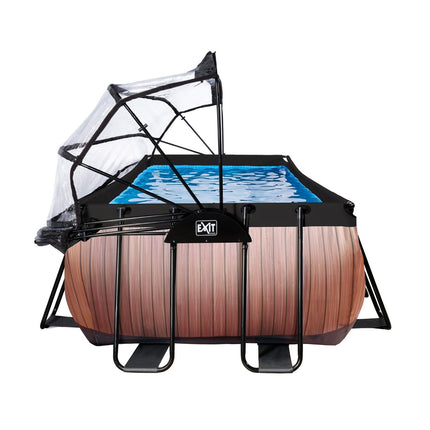 EXIT Wood zwembad 540x250x122cm met zandfilterpomp en overkapping en warmtepomp - bruin - Doika BV - Rechthoekige zwembaden - EXIT Toys - 8720088263303 - 30.67.53.10