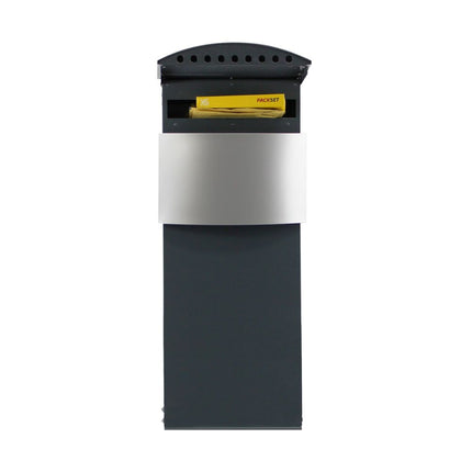 Safepost brievenbus 129 antracietgrijs RAL 9006 - voorzijde zilver RAL 7016 - Doika BV - Brievenbus - Safepost - 7330589129551 - 12955