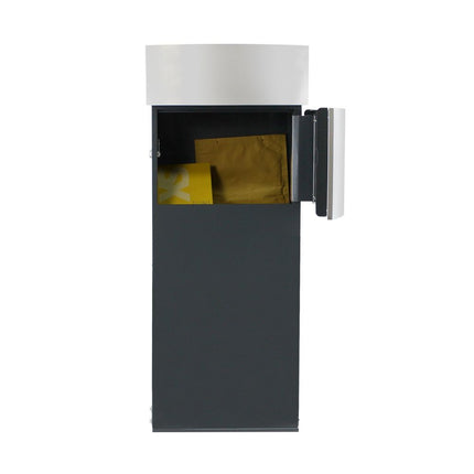 Safepost brievenbus 129 antracietgrijs RAL 9006 - voorzijde zilver RAL 7016 - Doika BV - Brievenbus - Safepost - 7330589129551 - 12955