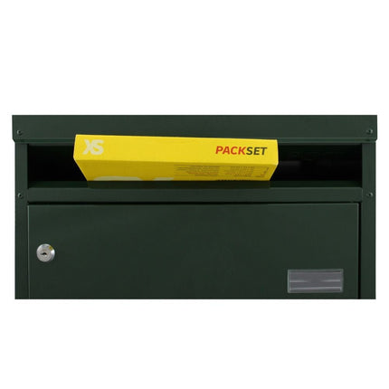 Safepost pakketbrievenbus 65 met plat dak racegroen RAL 6009 - Doika BV - Pakketbrievenbus - Safepost - 7330589003264 - 900326