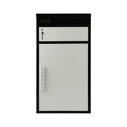 Safepost pakketbrievenbus 65 Tiamat met plat dak zwart/wit RAL 9005/9010 - Doika BV - Pakketbrievenbus - Safepost - 7330589003110 - 900311