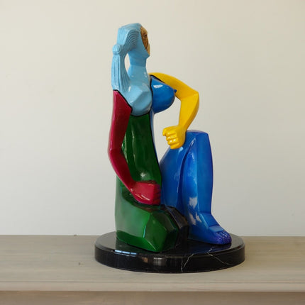 Thermobrass Kleurrijke moderne figuur 55x35x35cm (HxBxL) - Doika BV - Bronzen beeld - Thermobrass - 5410807472729 - B47272