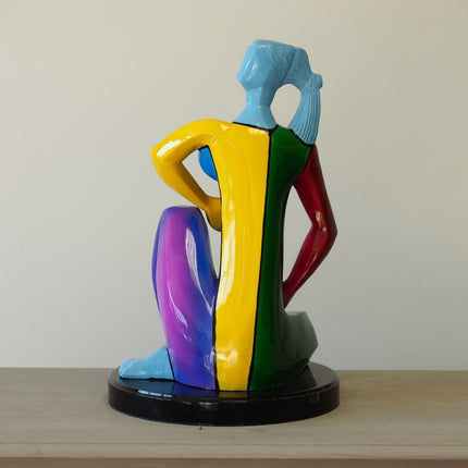 Thermobrass Kleurrijke moderne figuur 55x35x35cm (HxBxL) - Doika BV - Bronzen beeld - Thermobrass - 5410807472729 - B47272