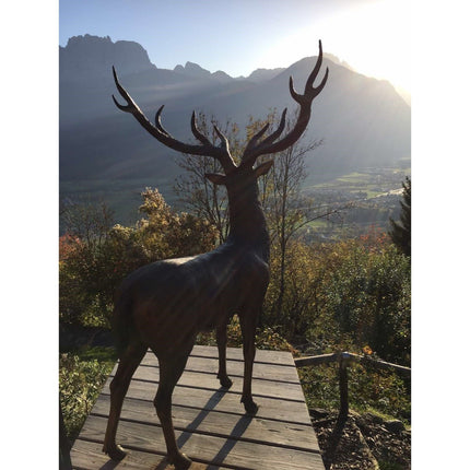 Thermobrass Staand hert 181x94x120cm (HxBxL) - Doika BV - Bronzen beeld - Thermobrass - 5410807007136 - B713