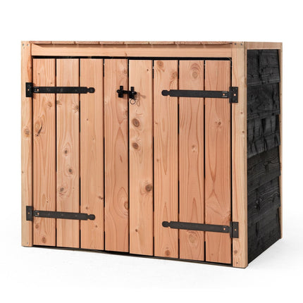 Volente Kliko Ombouw 2x 240 liter 134x88x119cm Douglas Hout Zwart - Doika BV - Ombouw Kliko - Volente - 8720569173343 - 8720569173343